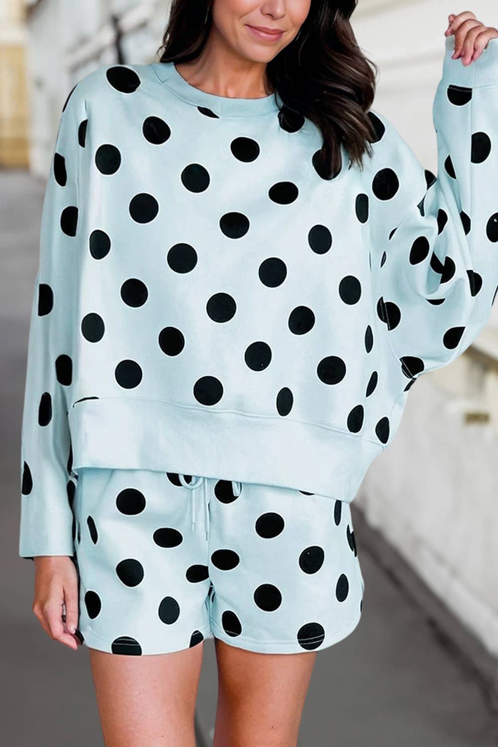 Blue Polka Dot Short Set