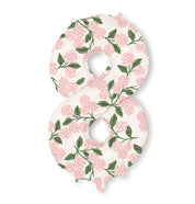Pink Hydrangea Numbered Foil Balloon