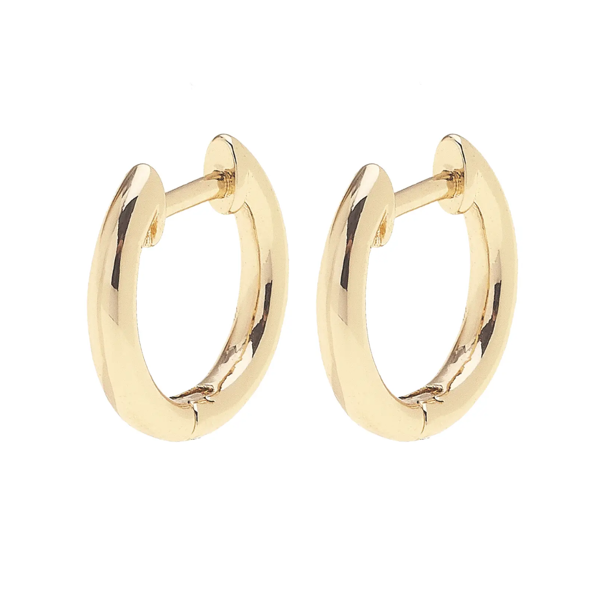 Michelle Classic Huggie Hoop Earrings in Shiny Gold
