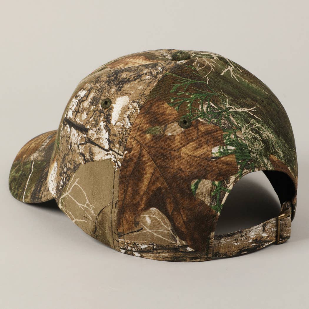 Ribbon Bow Embroidery Camo Baseball Cap