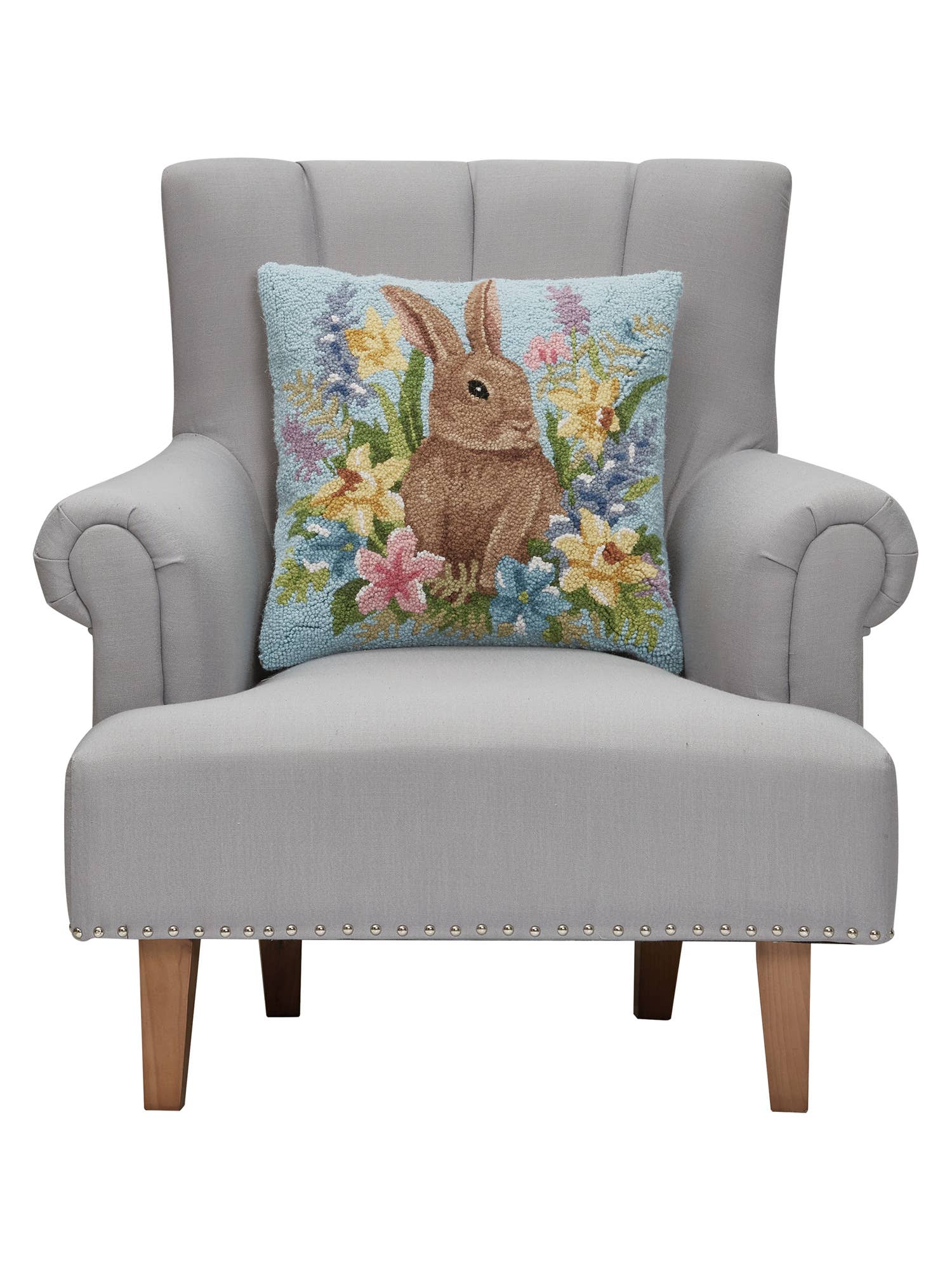 Floral Egg Bunny Hook Pillow