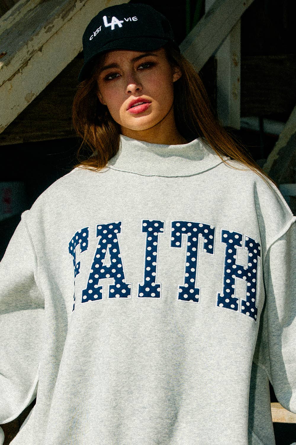 Faith Mock Neck Sweatshirt