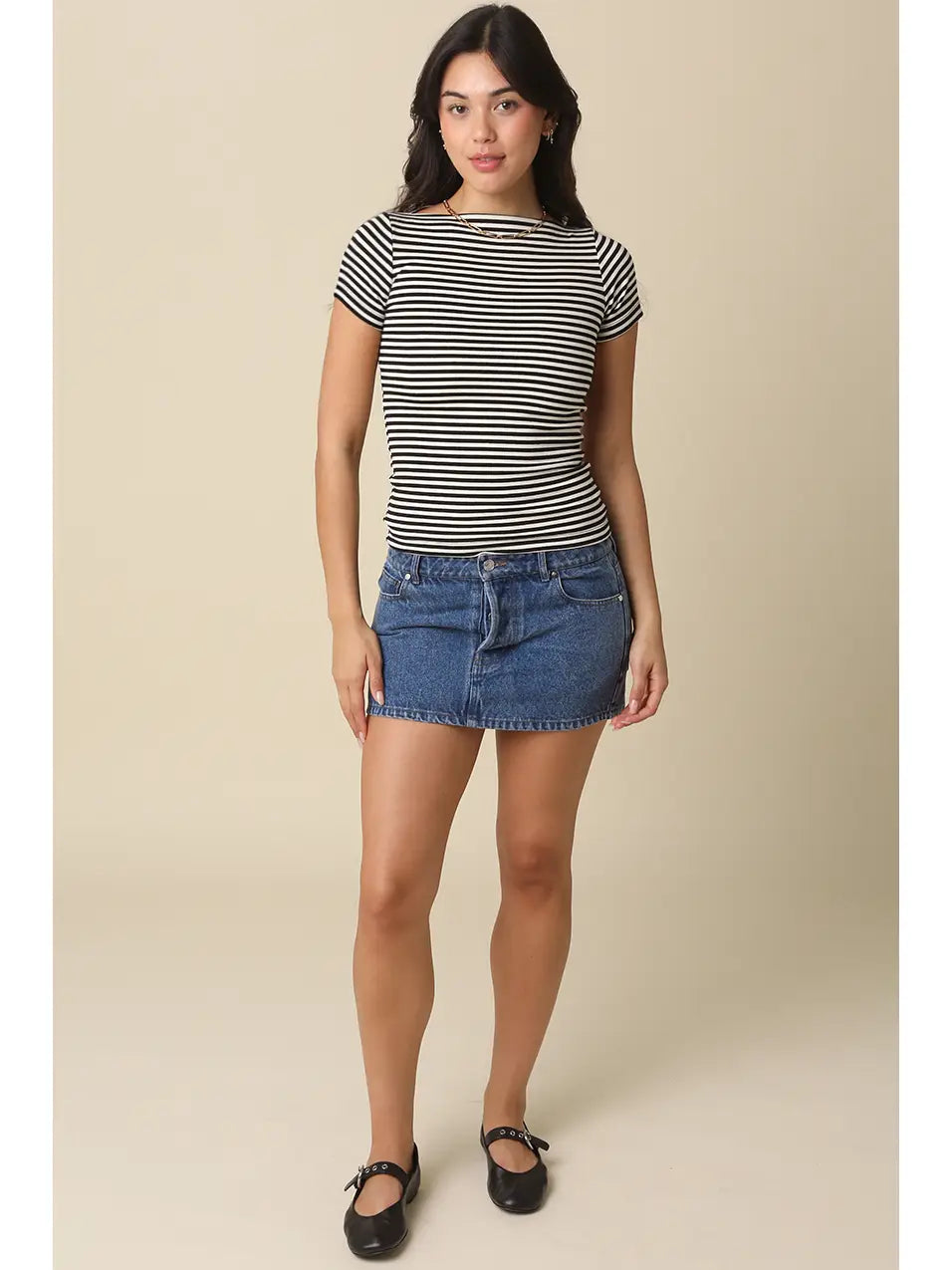 Kate Striped Fitted Top