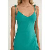 Green Ruffled Tiered Maxi Dress