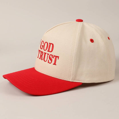 In God We Trust Embroidered Two-Tone Canvas Cap