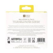 Birthday Brights Balloons With Star and Happy Birthday Tails - 5 Pack — plastic-free products and sustainably sourced