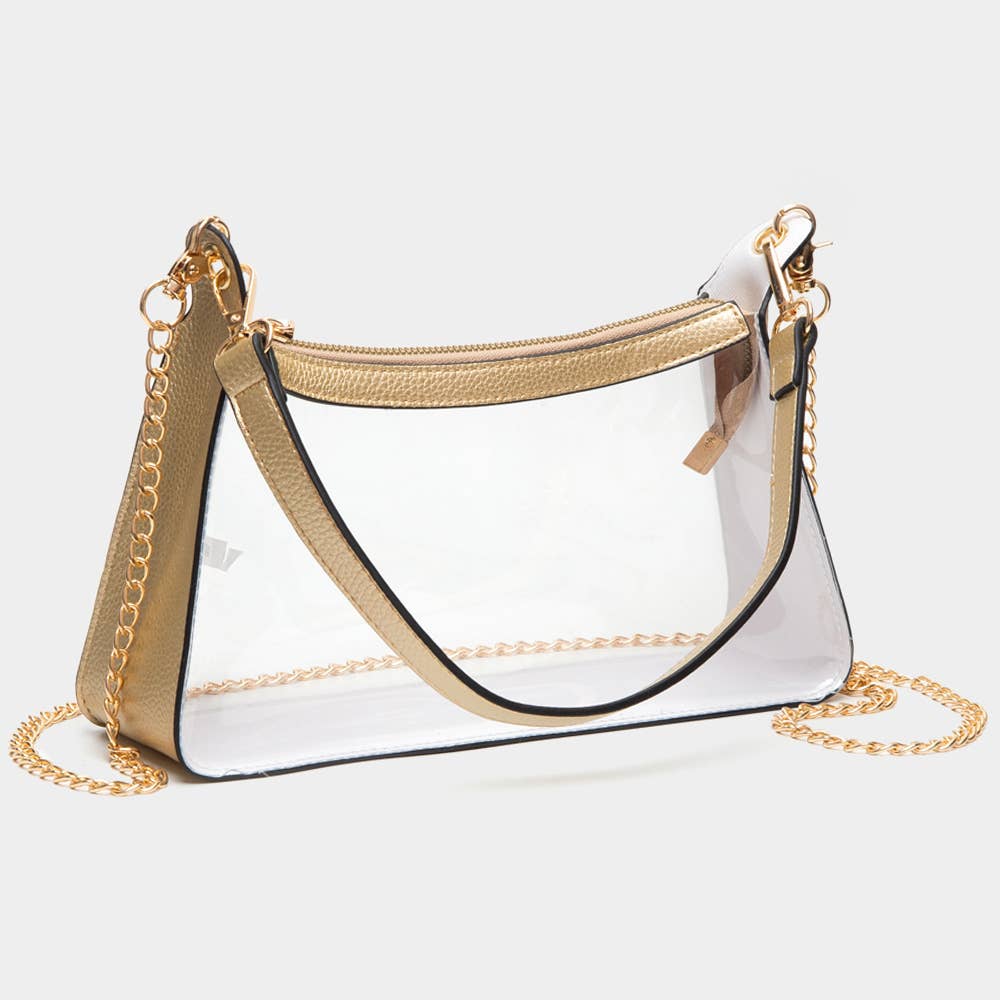 Transparent Hand Bag / Baguette Bag / Crossbody Bag
: Silver