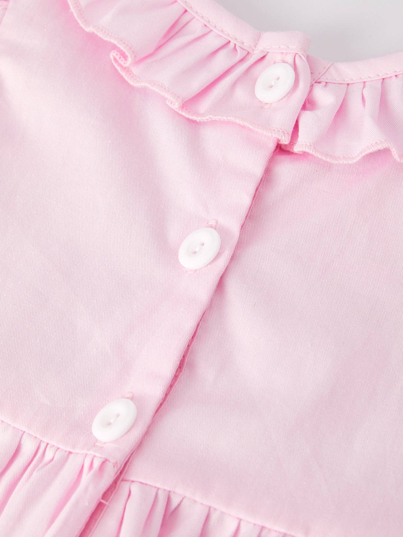 Smocking Easter Embroidered Ruffles Girls Pink