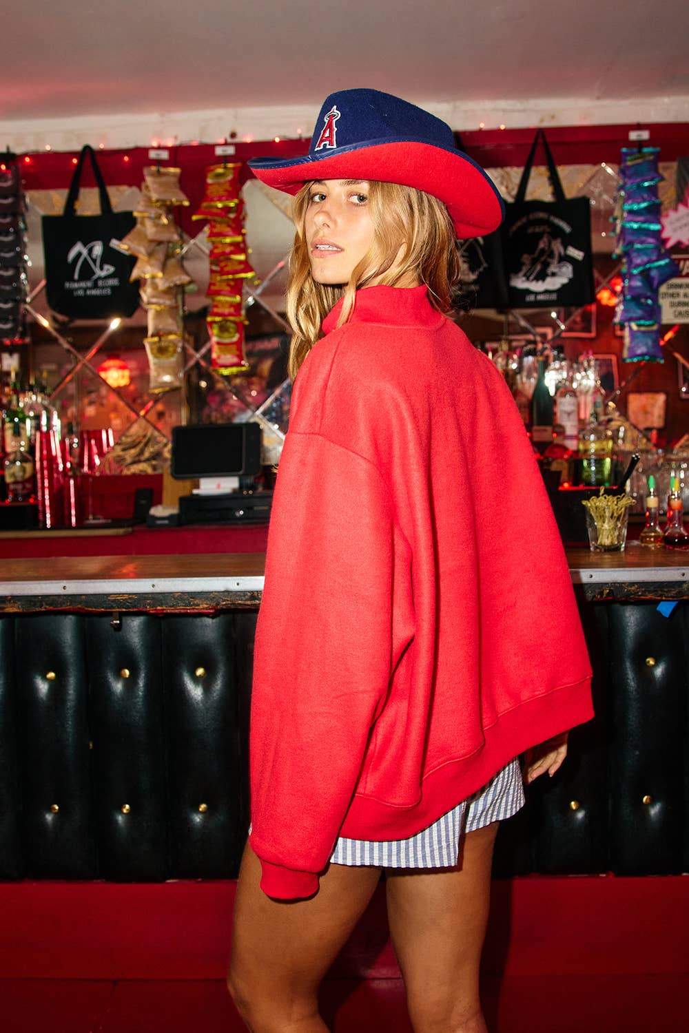 Red USA & Flag Reversible Mockneck