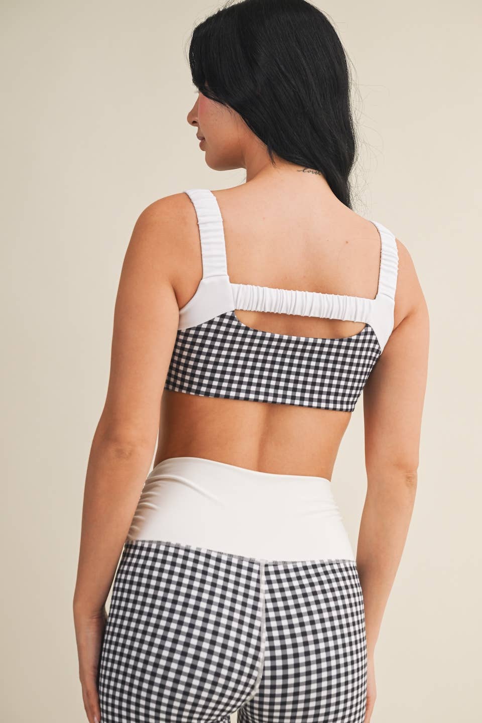 Black Gingham Sports Bra