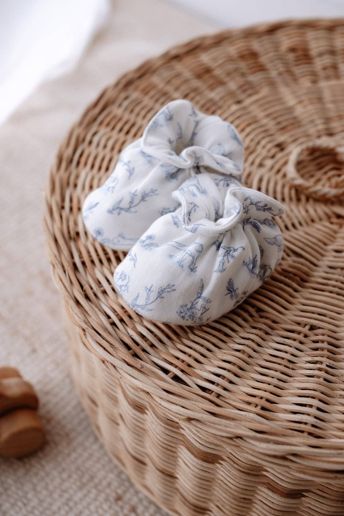 Blue Booties Toile De Jouy