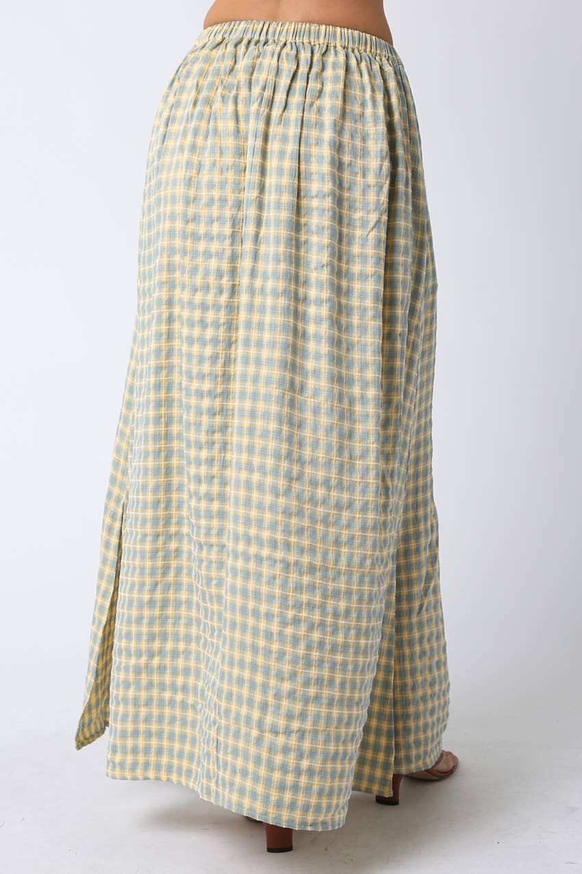 Blue & Yellow Gingham Skirt
