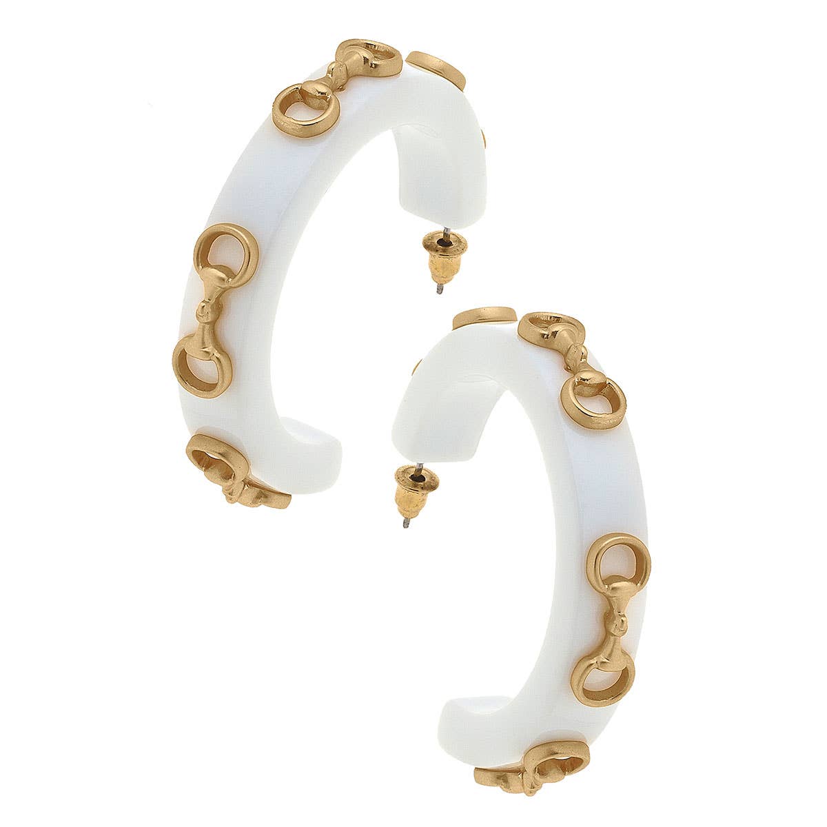 Sutton Horsebit Resin Hoop Earrings