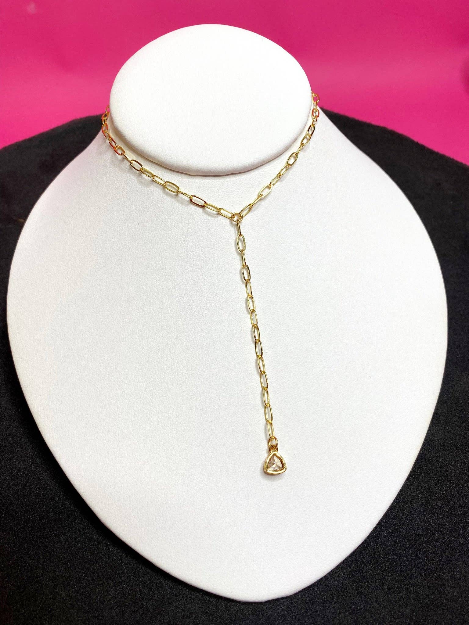 Gold Celeste Lariat Necklace