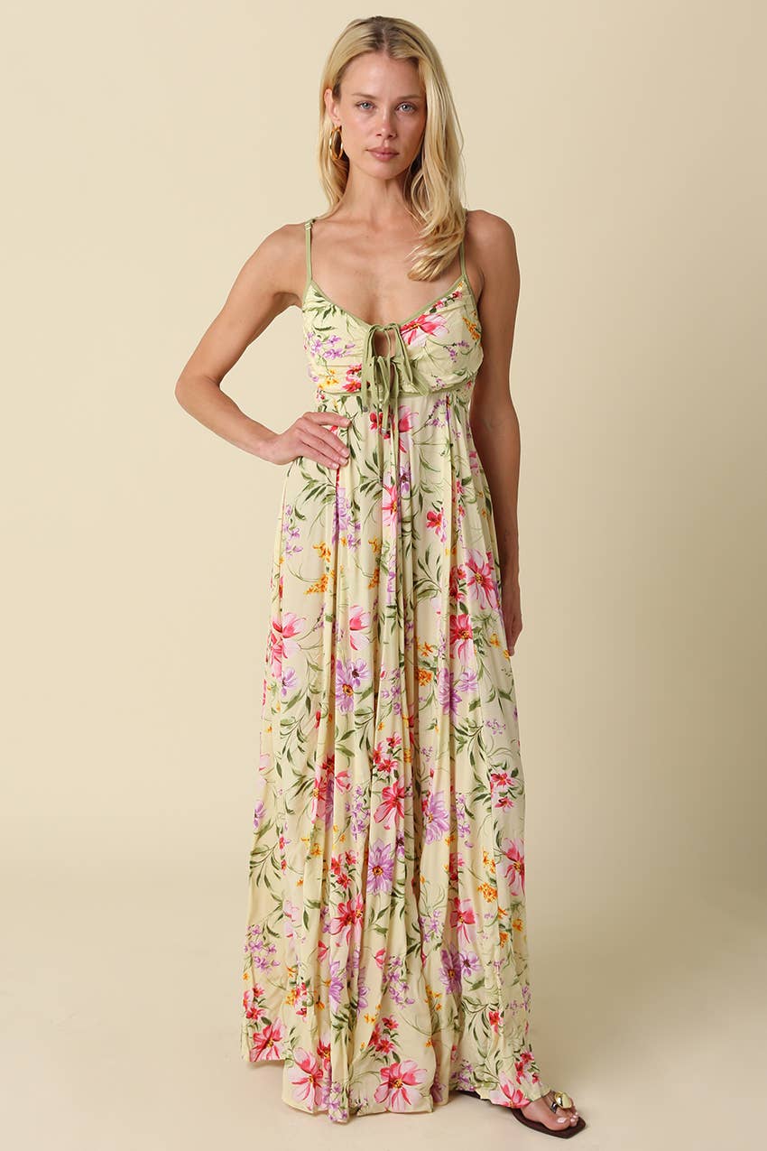 Marcie Contrast Floral Maxi Dress