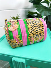 Tiger Large Print Quilted Makeup Bags