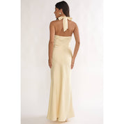 Yellow Halter Neck Maxi Dress