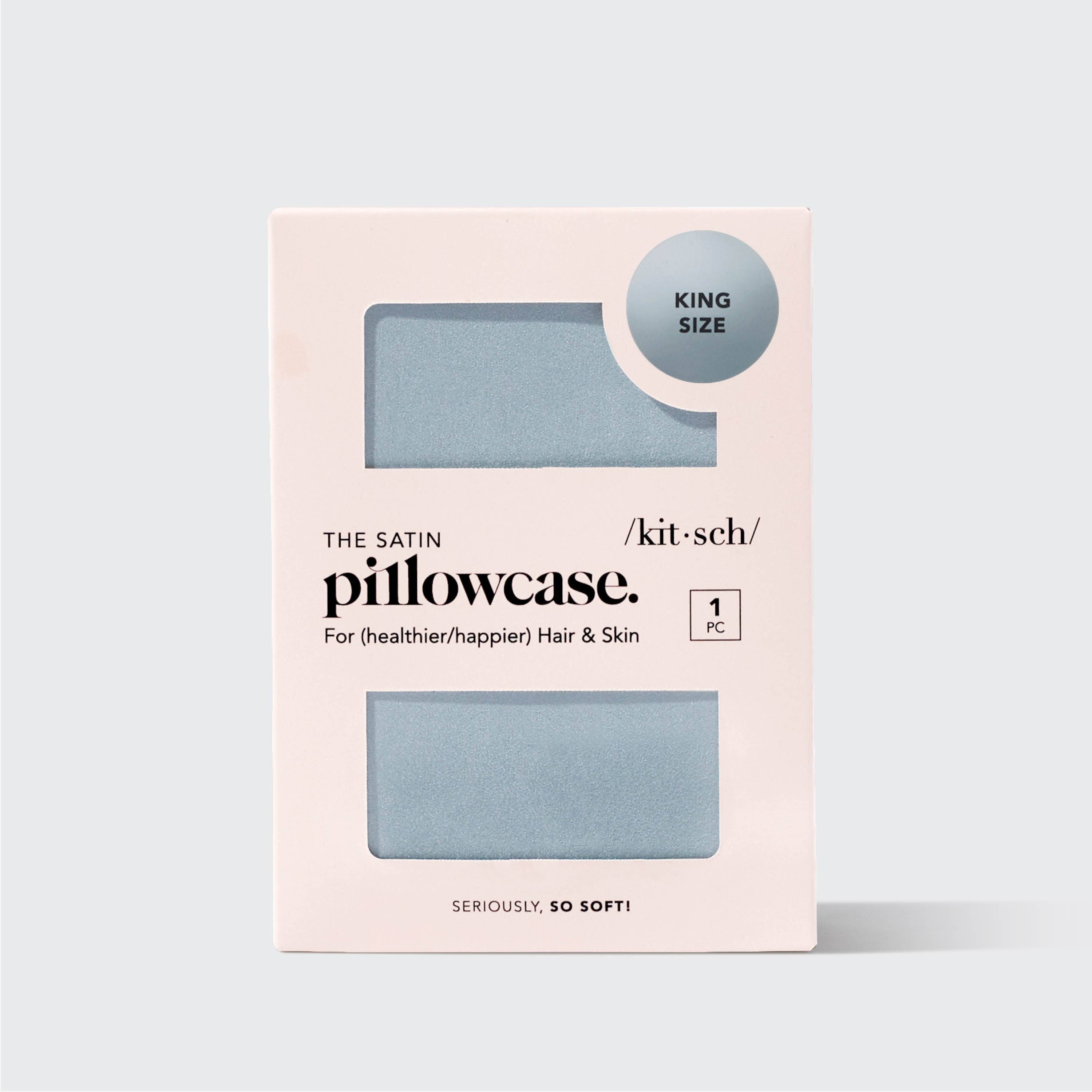 Blue Satin Pillowcase - King