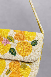 Cream Lemon Pattern Shoulder Bag
