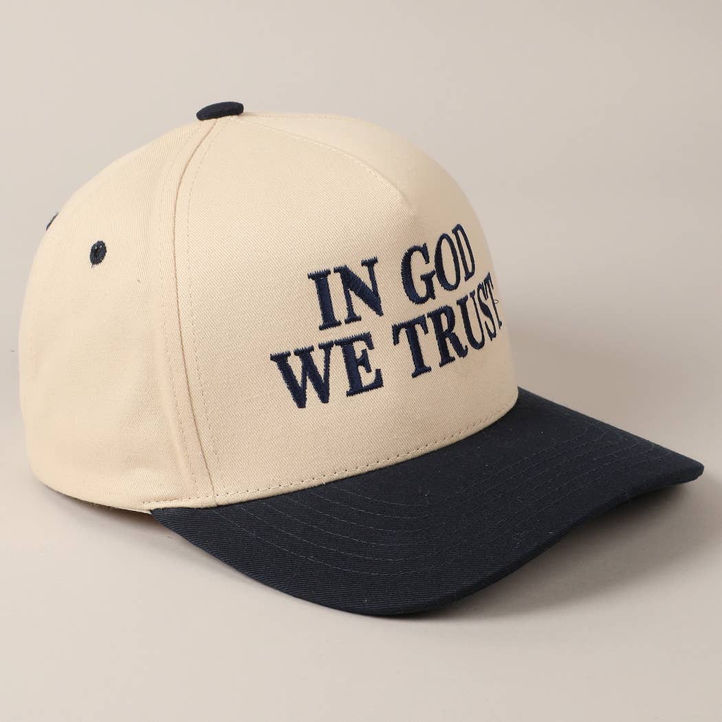 In God We Trust Embroidered Two-Tone Canvas Cap