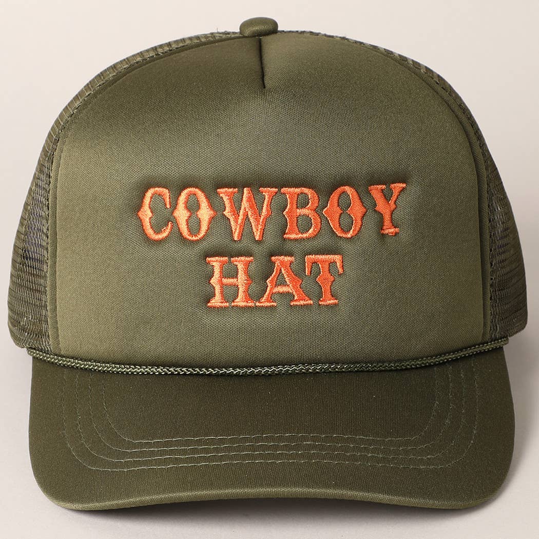 Cowboy Embroidery Trucker Hat