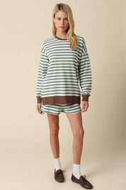 Green Striped Long Sleeve Set