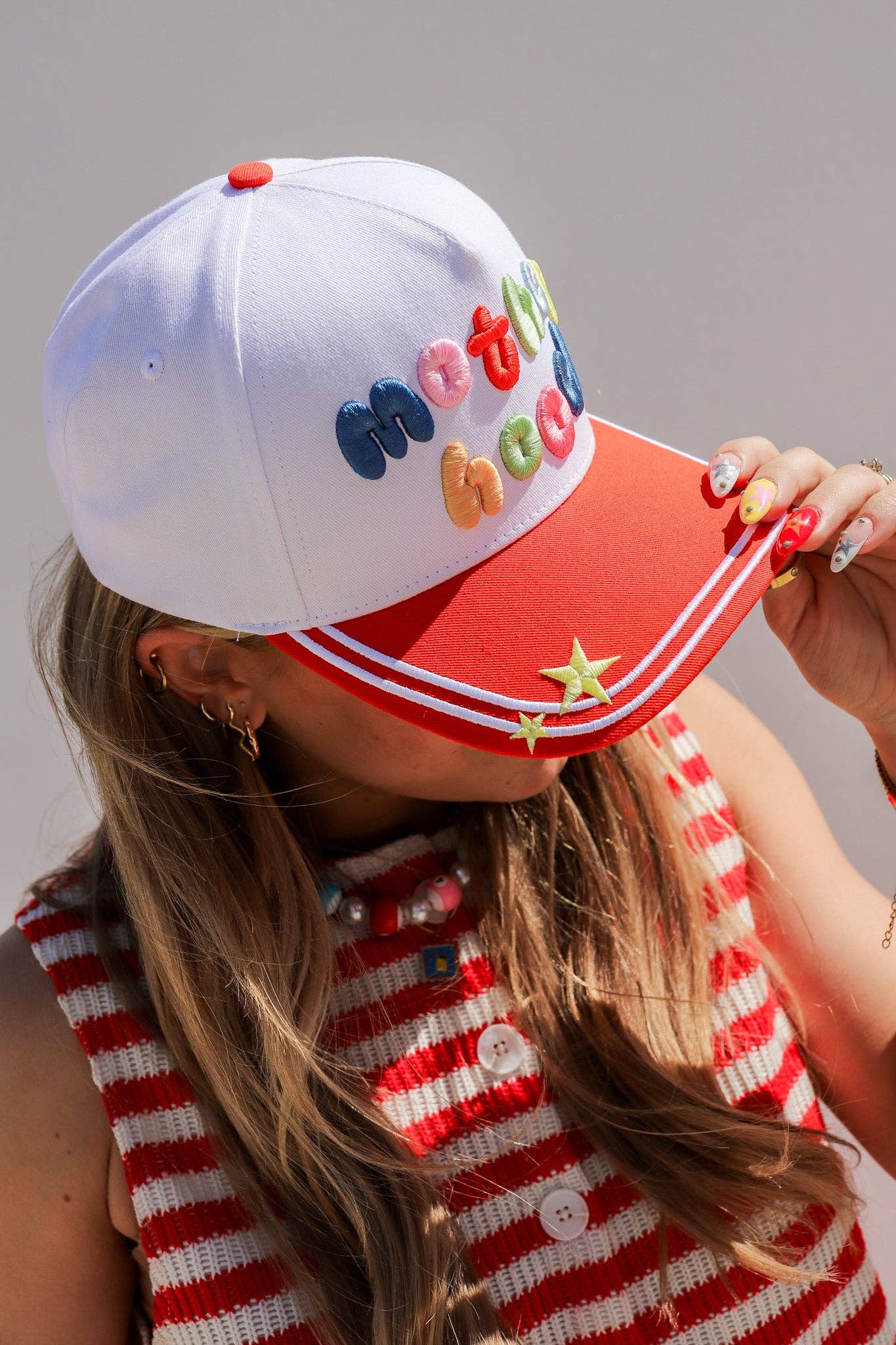 Patchwork & Light Blue Motherhood Trucker Hats