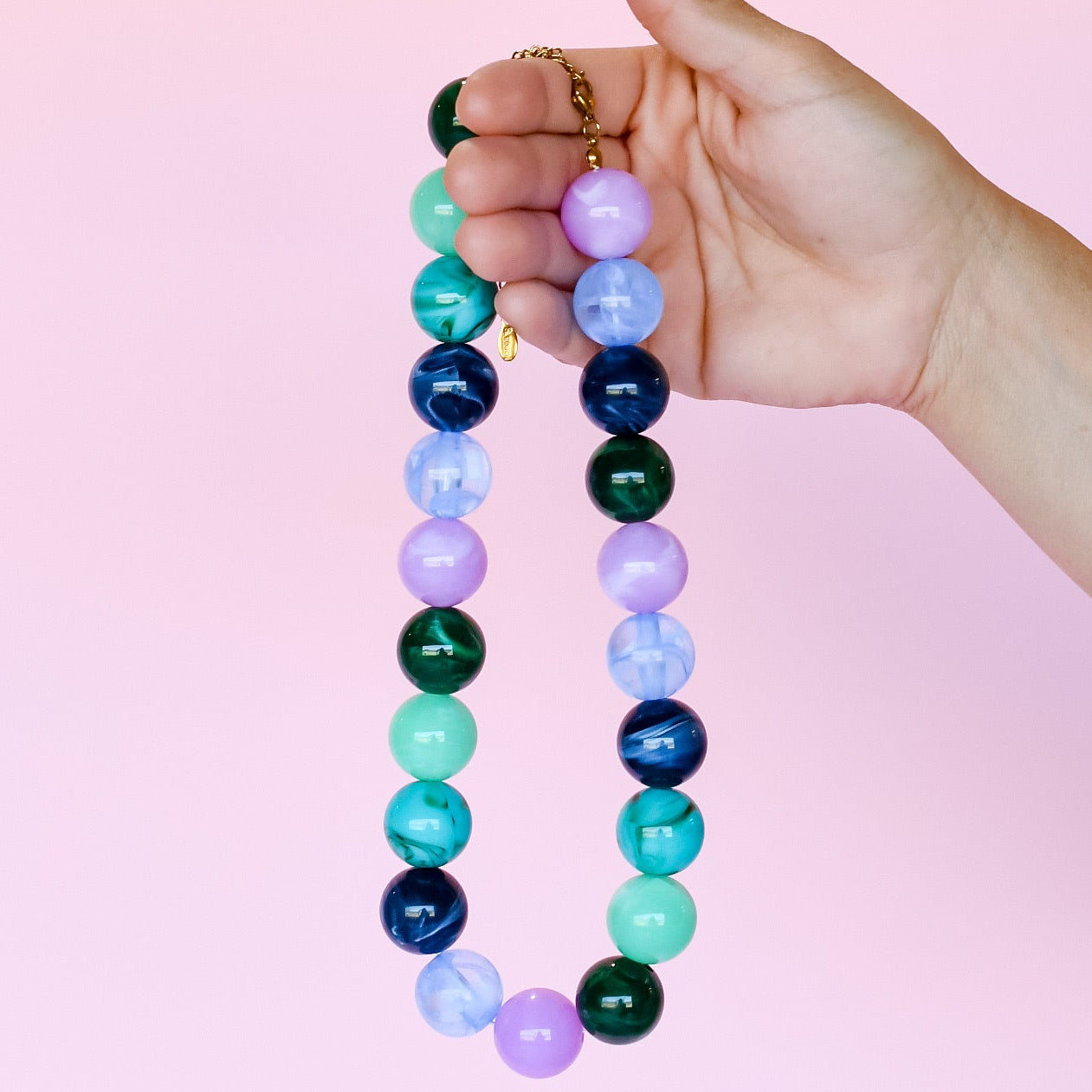 Multi Color Large Bead Necklace