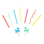 Balloon Dog Birthday Candles - 9 Pack showing made with widely recyclable materials