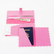 Pink Lizard Scallop Passport Holder