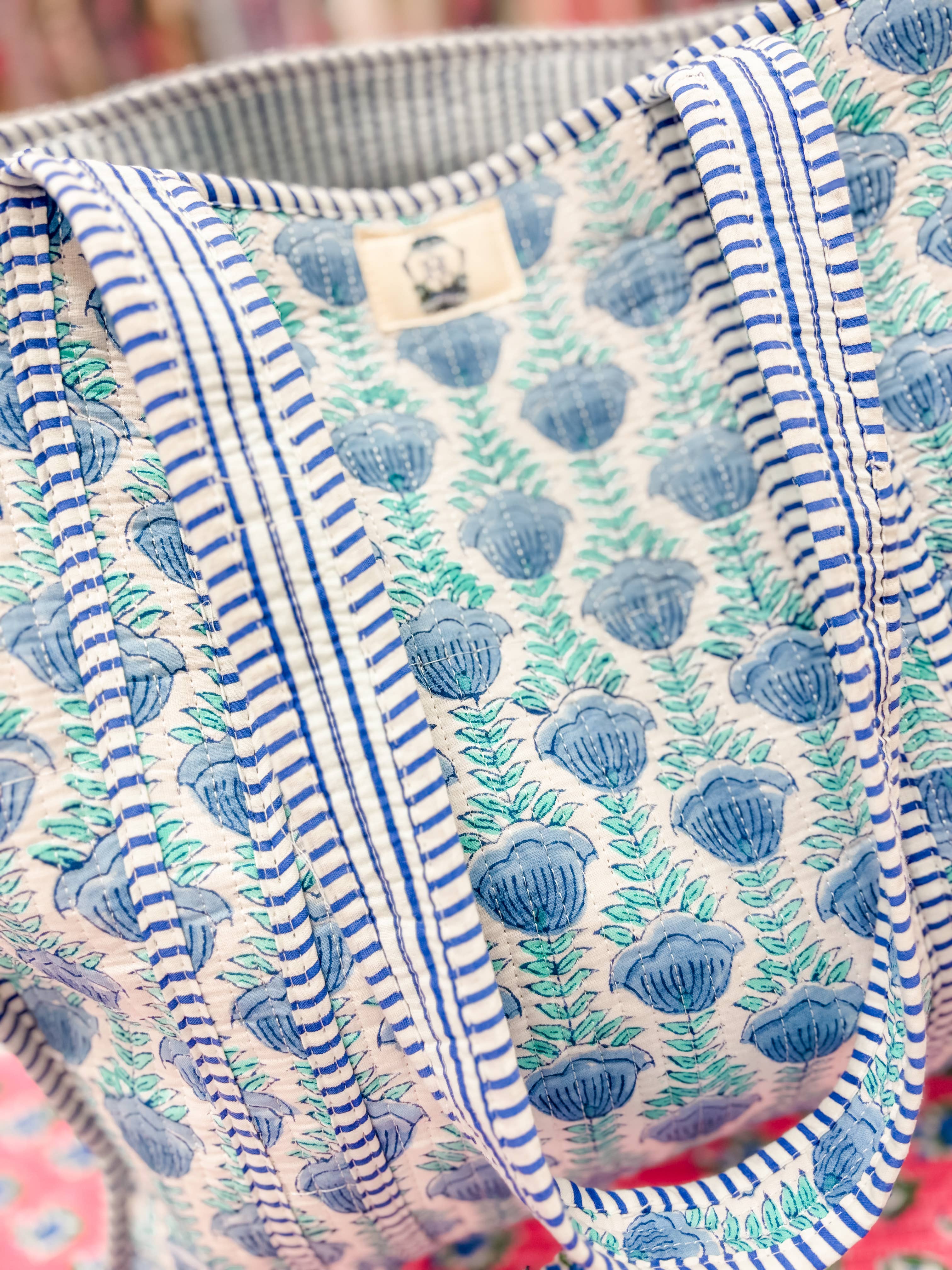 Ocean Blooms | Regular Quilted Tote Bag