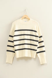 Cream & Black Striped Sweater