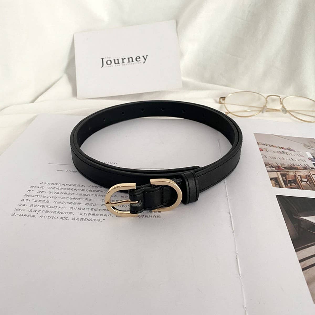 Black Simple Style Belt