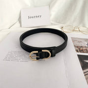 Black Simple Style Belt — color: black and length: 41.3" (105 cm)