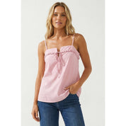 Pink Knitting Detail Tank Top