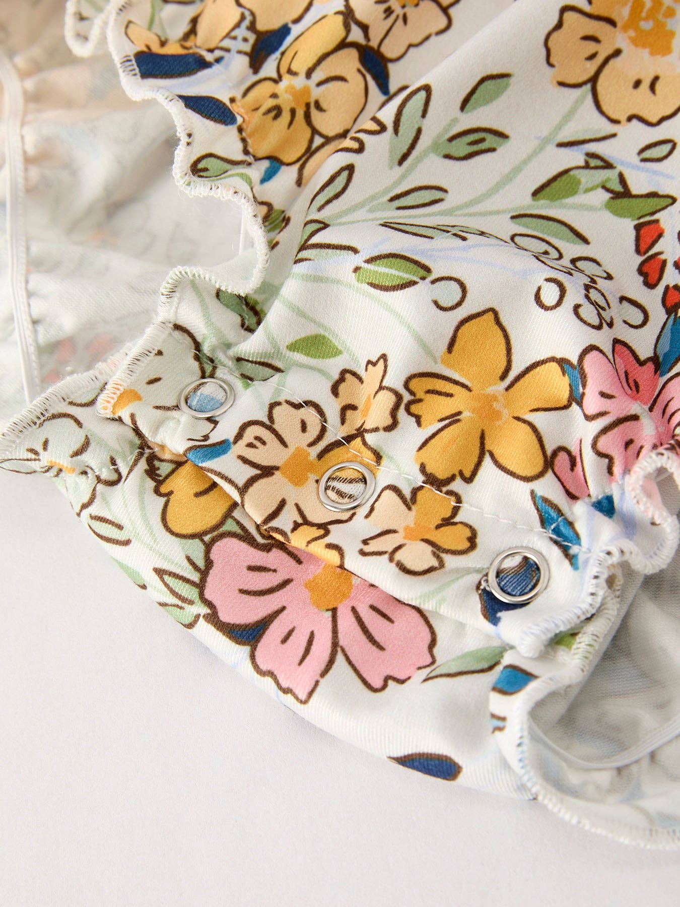 Fall Floral Yellow Bow Baby Romper