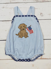 Baby Boy Dog Patriotic Bubble