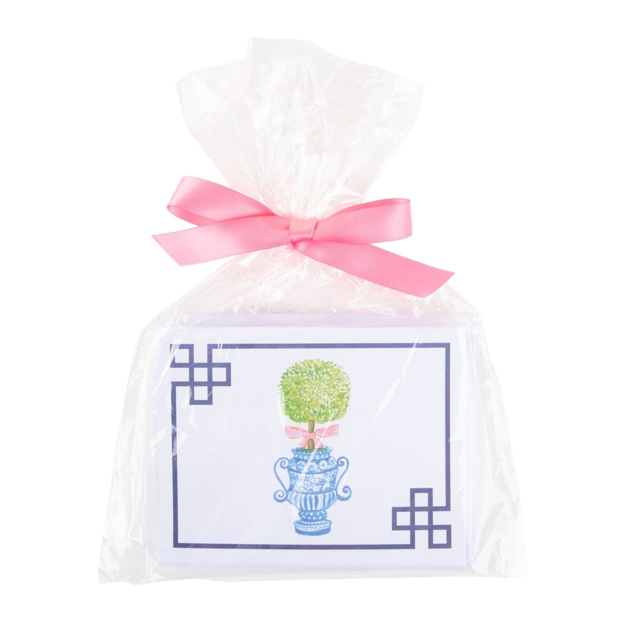 Pink Topiary Note Card Set