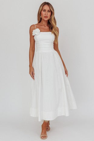 Bridal White Midi Dress
