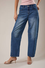 Dark Denim Barrel Jeans