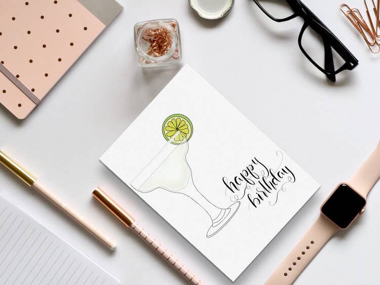 Margarita Cocktail Happy Birthday Greeting Card