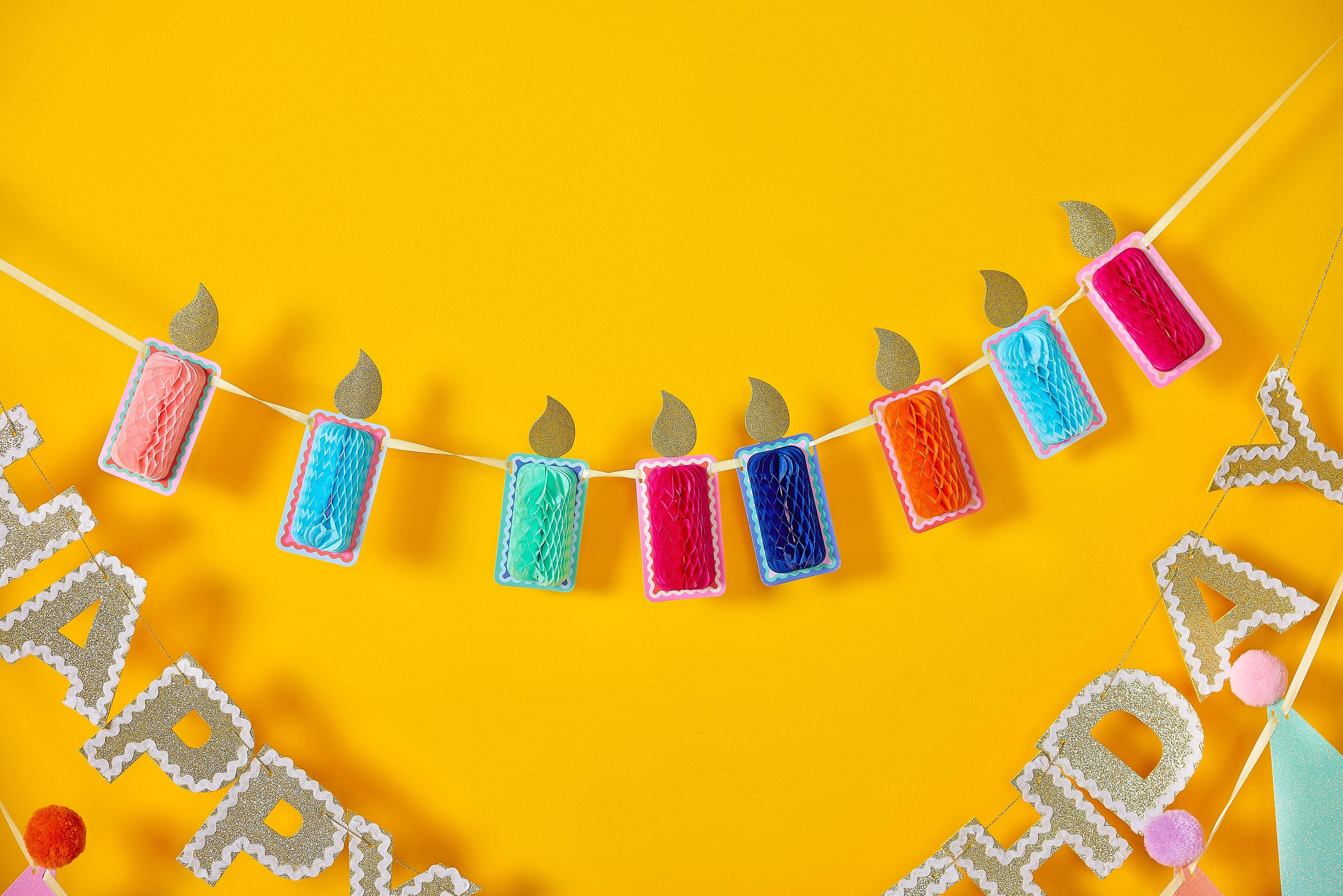Honeycomb Birthday Candle Banner — view 4