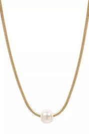 18K Stainless Steel Pearl Necklace