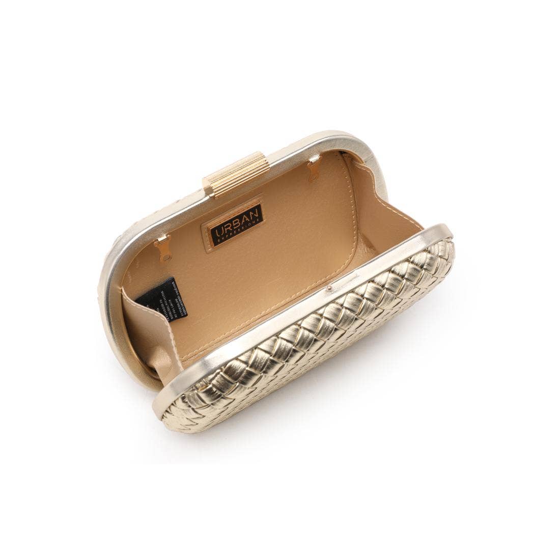 Gold Woven Oval Evening Bag