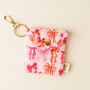 Pink Bow Earbud Case Keychain