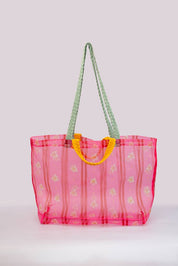 Mesh Market Bag, Floral Stripe