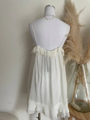 Cream Ruffled Mini Dress