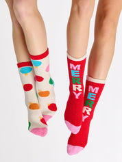 IVORY ORNAMENT SOCKS