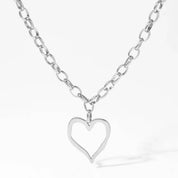 Silver Open Heart Necklace