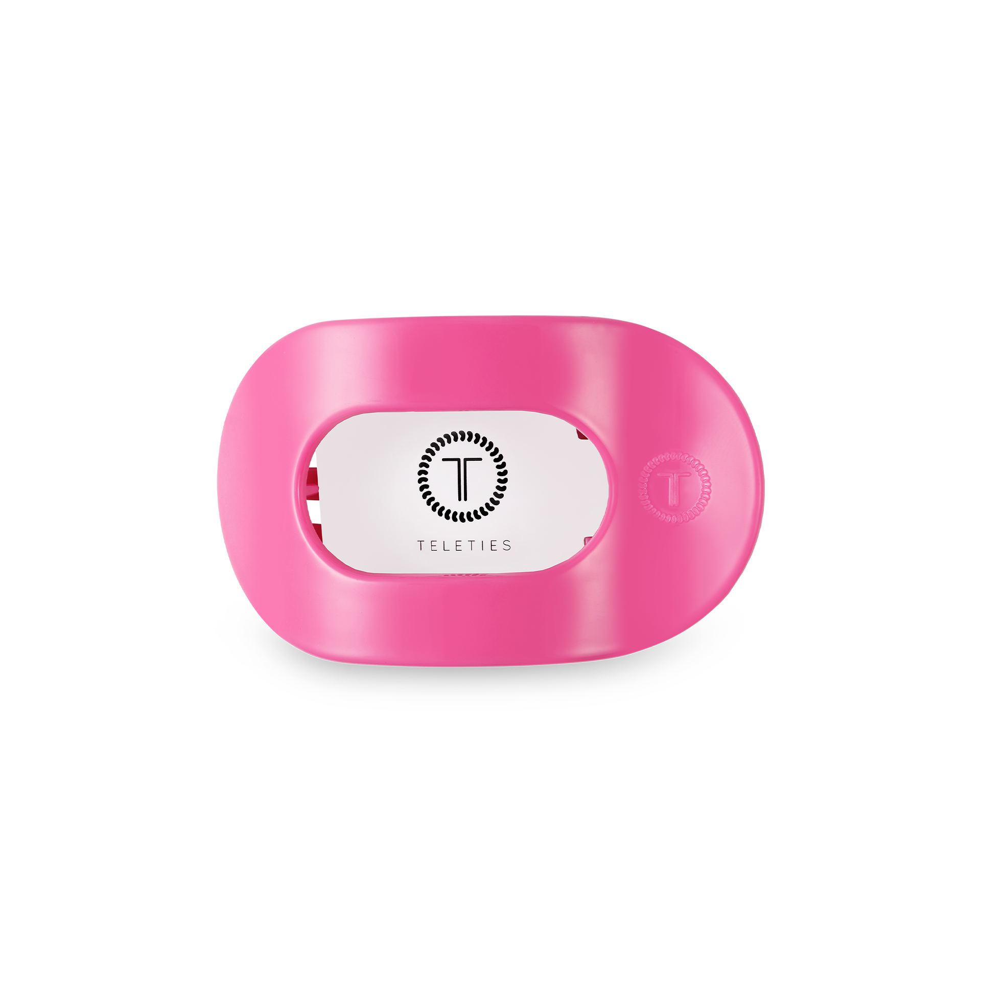 Flat Round Hair Clip | Small | Paradise Pink showing rounded oval shape